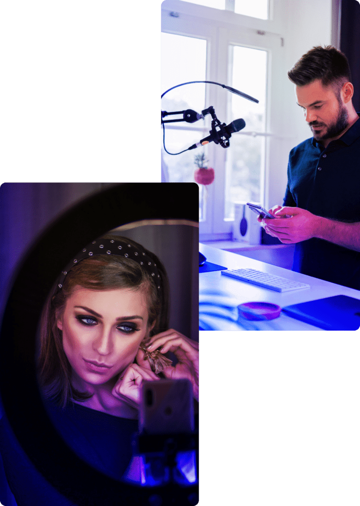 two influencer showing the difference between short vs long form videos