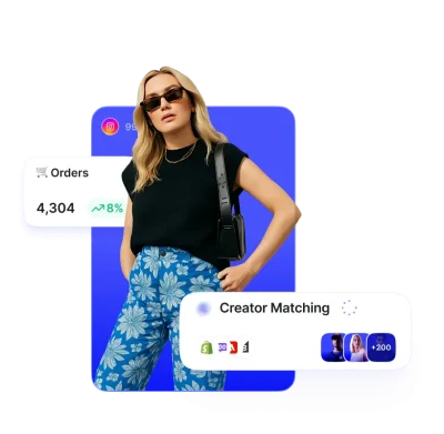 illustration of Upfluence's easy UI alongside a high performing affiliate creator